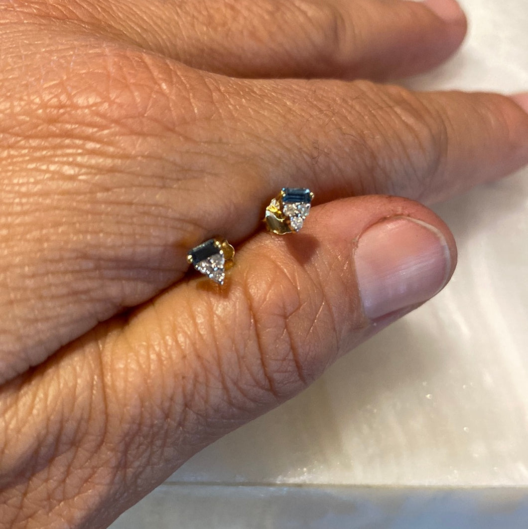 Triangle sapphire and diamonds