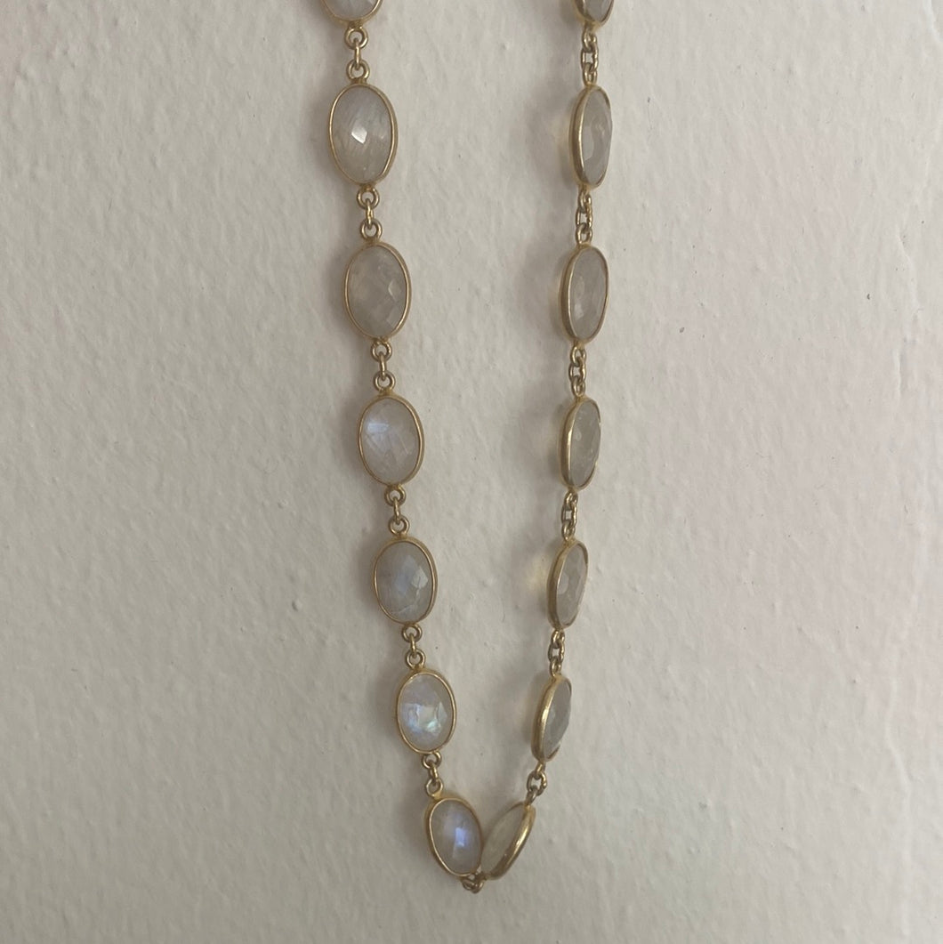 Rainbow moonstone necklace & bracelet